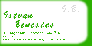 istvan bencsics business card